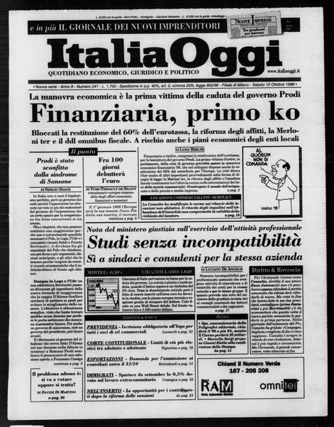 Italia oggi : quotidiano di economia finanza e politica